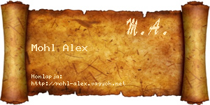 Mohl Alex névjegykártya